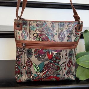 Sakroots waxed canvas crossbody shoulder purse, like new, adjustable strap
